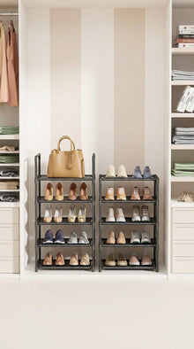 10-Tier Shoe Rack with Fabric Shelves